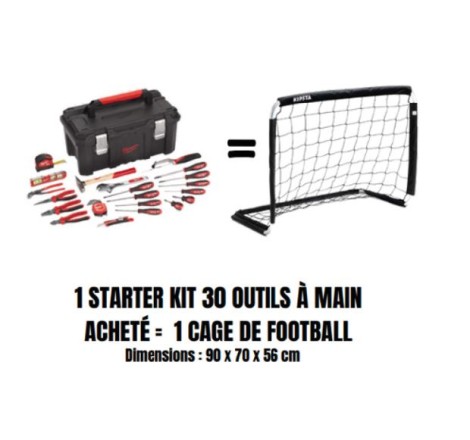 STARTER KIT OUTILS A MAIN 30 PCS + CAGE